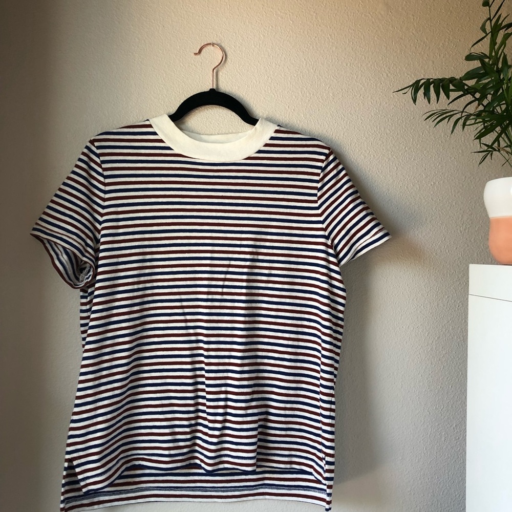MADEWELL mock neck striped tee